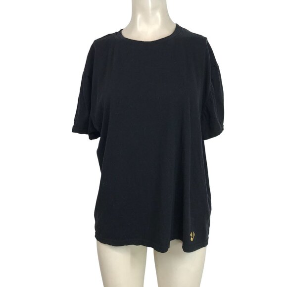 TRUE RELIGION- WOMEN'S LARGE - BLACK SHORT SLEEVE CREW NECK COTTON TEE - Picture 1 of 9